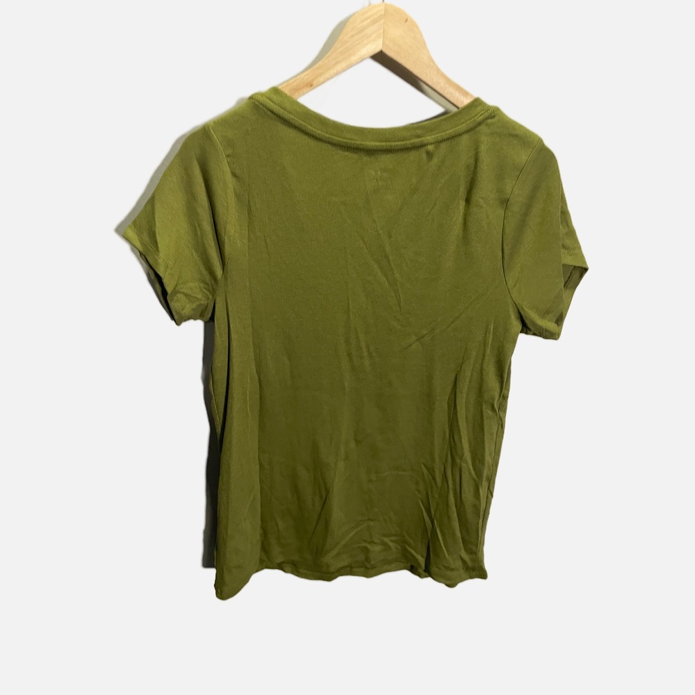 A New Day Womens Olive Green Ribbed Scoop Neck Short Sleeve Tee XXL 5602WW - Picture 5 of 5